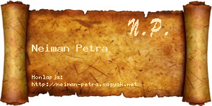 Neiman Petra névjegykártya